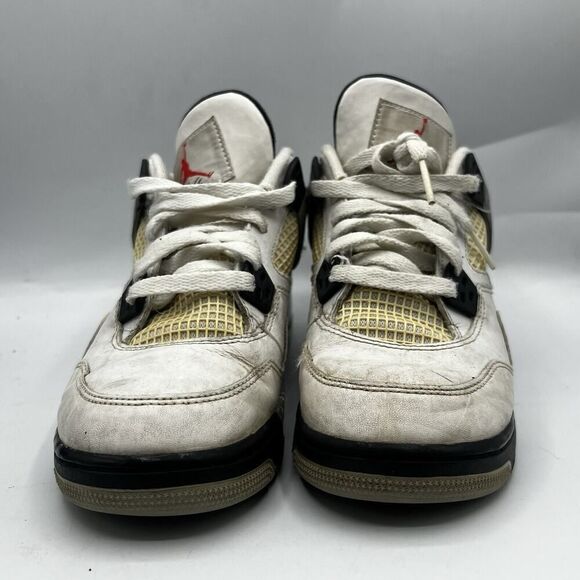 Nike Boys Air Jordan 4 White Size 5Y Basketball Shoes Sneakers 836016-192 - Picture 2 of 13